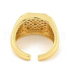 Rack Plating Square Brass Micro Pave Clear Cubic Zirconia Cuff Finger Rings RJEW-C103-16G-3