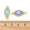 Rack Plating Brass Micro Pave Cubic Zirconia & Shell & Enamel Box Clasps KK-S373-01G-3