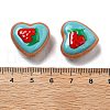 Handmade Lampwork Enamel Beads Heart with Strawberry LAMP-V001-06G-4