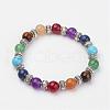 Natural & Synthetic Gemstone Beaded Stretch Bracelets BJEW-P065-02-1