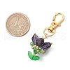 Flower Glass Pendants Decorations HJEW-MZ00248-06-4