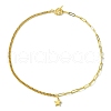 Brass Pendant Necklaces with Curb & Paperclip Chains NJEW-JN04608-03-4