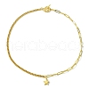 Brass Pendant Necklaces with Curb & Paperclip Chains NJEW-JN04608-03-4