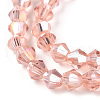 Transparent Electroplate Glass Beads Strands GLAA-F029-4mm-A15-3