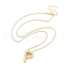 Brass & Plastic Pearl Letter Pendant Box Chain Necklaces for Women NJEW-U017-01G-16-3