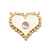 Rack Plating Brass Micro Pave Clear Cubic Zirconia Connector Charms KK-P230-05G-03-1