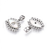 Brass Micro Pave Cubic Zirconia Charms KK-N258-04P-2