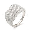 Rack Plating Brass Micro Pave Cubic Zirconia Rings RJEW-E064-11P-1