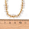 304 Stainless Steel Cable Chain Necklaces with Clear Cubic Zirconia Disc Cluster NJEW-Q050-02G-3