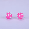 Printed Round Silicone Focal Beads SI-JX0056A-49-1