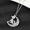 304 Stainless Steel Black Enamel Pet Urn Ashes Necklaces NJEW-K286-01B-P-3