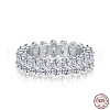 Rhodium Plated 925 Sterling Silver Micro Pave Clear Cubic Zirconia Finger Ring for Women RJEW-F150-02B-P-3
