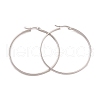 201 Stainless Steel Big Hoop Earrings with 304 Stainless Steel Pins for Women EJEW-E146-07P-A-1