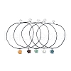 Natural & Synthetic Mixed Stone Star Pendant Necklace with Polyester Cords NJEW-JN04516-1