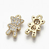 Brass Micro Pave Clear Cubic Zirconia Charms RJEW-T063-65G-NF-2