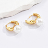 Brass Imitaion Pearl Hoop Earring for Women WU8886-6