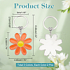 HOBBIESAY 6Pcs 3 Colors Daisy Alloy Enamel Pendant Keychain KEYC-HY0001-18-2