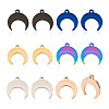 12Pcs 6 Colors Stainless Steel Pendants STAS-TA0001-34-8