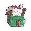 Cat and Gift Box Enamel Pin JEWB-H006-06EB-1