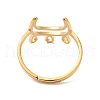 Ion Plating(IP) 304 Stainless Steel Crescent Moon Adjustable Ring for Women RJEW-M149-11G-2