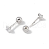 Anti-Tarnish Rhodium Plated 999 Fine Silver Cubic Zirconia Cartilage Earrings for Women EJEW-S215-28P-2