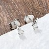 925 Sterling Silver Clear Cubic Zirconia Stud Earrings EJEW-Q032-01F-P-3