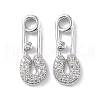 Brass Micro Pave Clear Cubic Zirconia Pendants KK-E068-VF261-2