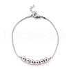 304 Stainless Steel Round Snake Chain Bracelets STAS-B021-19B-P-1