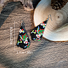 Bohemian Style Glass Seed Bead Tassel Dangle Earrings MO0710-2-2
