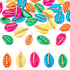 AHADERMAKER 30Pcs 5 Colors Spray Painted Natural Cowrie Shell Pendants SSHEL-GA0001-15-2