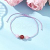 Natural Quartz & Carnelian Round Beaded Bracelets BJEW-JB11990-1