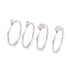 Heart 304 Stainless Steel Finger Ring Set for Women RJEW-C086-30-P-1