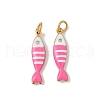 304 Stainless Steel Enamel Pendants STAS-P394-05G-01-1