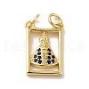Rack Plating Brass Micro Pave Cubic Zirconia Pendants KK-E281-26G-1