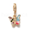 Rack Plating Alloy Rhinestone European Dangle Charms PALLOY-P307-09G-1