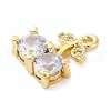 Brass Micro Pave Cubic Zirconia Charms KK-A240-20G-2