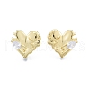 Clear Cubic Zirconia Heart Stud Earrings EJEW-P205-07G-2