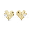 Clear Cubic Zirconia Heart Stud Earrings EJEW-P205-07G-2