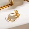 304 Stainless Steel Open Cuff Rings for Women RJEW-K296-03G-2