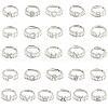 26Pcs 26 Style Initial Letter A~Z Clear Cubic Zirconia Adjustable Rings Set RJEW-Q781-17P-1