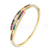 Colorful Cubic Zirconia Hinged Bangle BJEW-N014-008-3