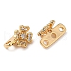 Brass Micro Pave Clear Cubic Zirconia Slide Charms KK-P239-19G-2