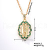 Retro Colorful Fashion Necklace with Shiny Rhinestones and Virgin Mary Pendant LW6178-3-1