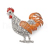 Zinc Alloy Crystal Rhinestone Enamel Brooch JEWB-U010-02P-02-1