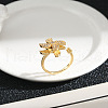Rotating Brass Micro Pave Cubic Zirconia Cuff Rings FS-WGABA94-01-2