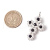 Glass Seed Beaded Cross Pendants PALLOY-MZ00642-03-2