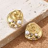 304 Stainless Steel Clear Cubic Zirconia Stud Earrings EJEW-R020-05G-03-1