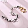 304 Stainless Steel Cable Chain Bracelets for Women Men BJEW-C089-09GP-3