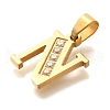 Ion Plating(IP) 304 Stainless Steel Rhinestone Pendants STAS-U035-01G-N-2