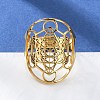 304 Stainless Steel Star of David Adjustable Ring RJEW-P037-05G-1